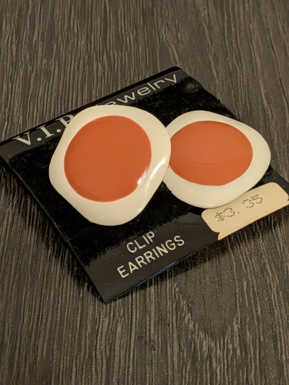 Vintage VIP Jewelry Sunny Side Up Egg Clip-On Earrings